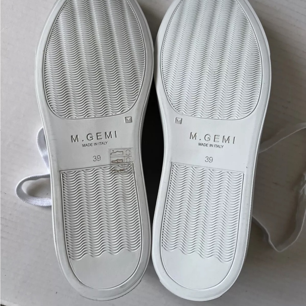 💖SALE💖M. Gemi 39/8.5 Sneakers Shoes Gray Patent Leather Made in Italy Women's - Picture 8 of 9